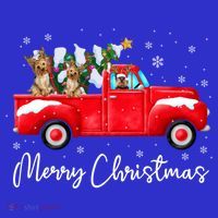 Yorkie Red Truck Christmas Funny Gift Santa Hat Dog Xmas Funny Gift T-Shirt thumb 7