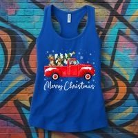 Yorkie Red Truck Christmas Funny Gift Santa Hat Dog Xmas Funny Gift Women's Tank Top thumb 3