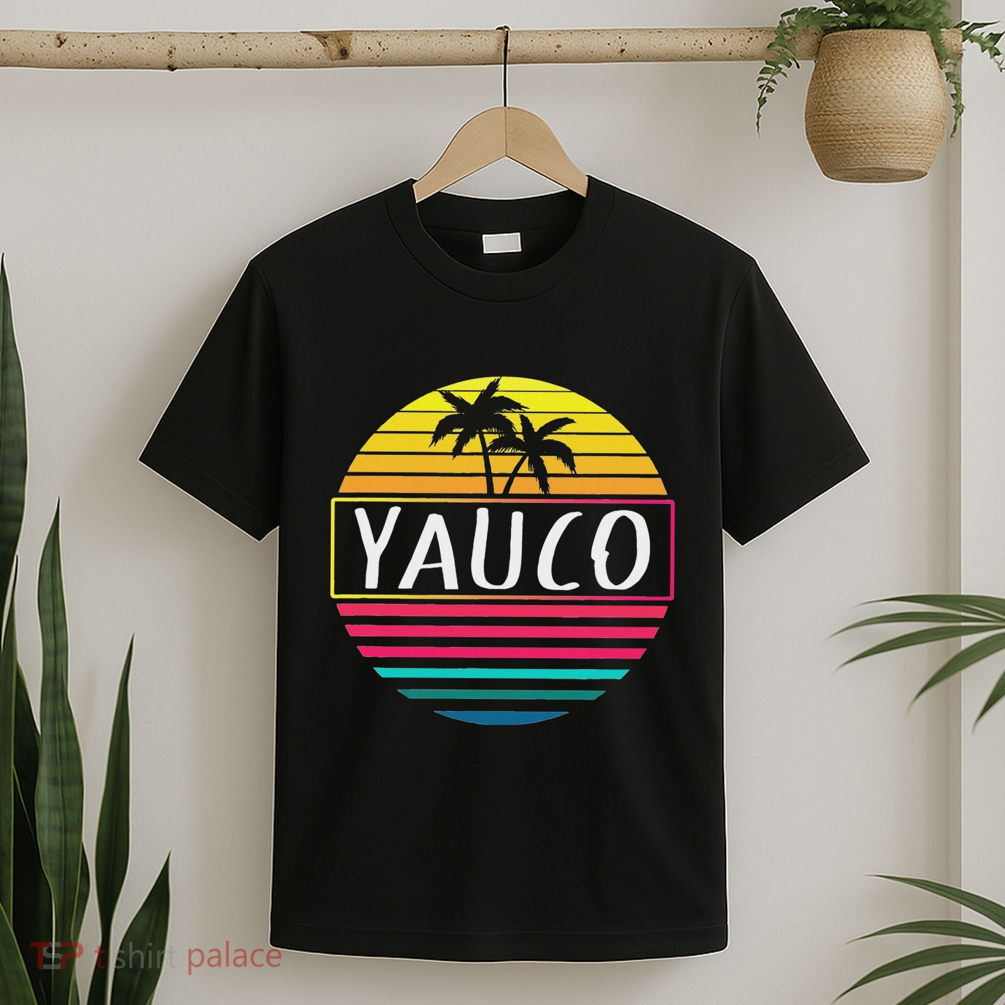 Yauco Retro Vintage Sun Puerto Rico Sunset T-Shirt