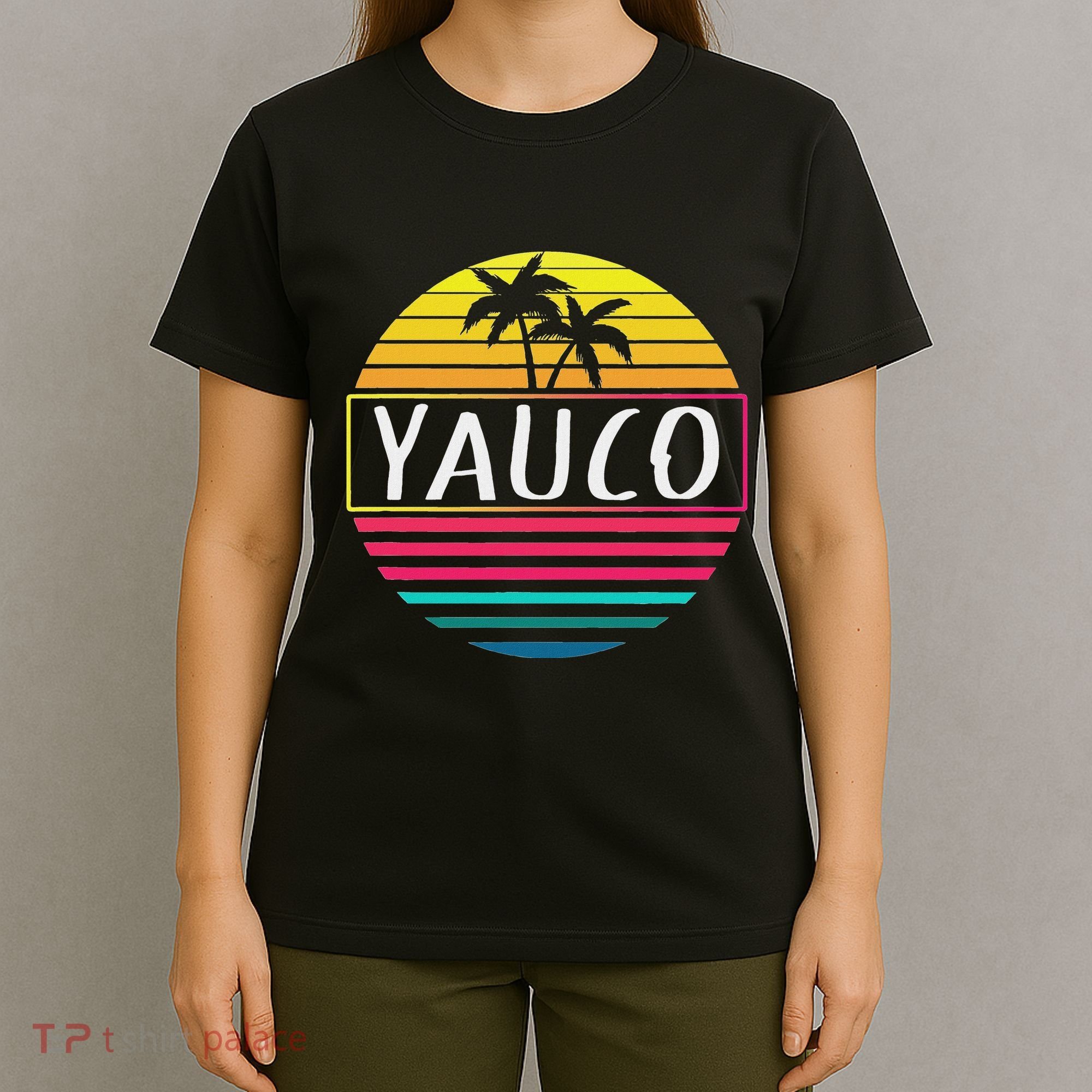 Yauco Retro Vintage Sun Puerto Rico Sunset T-Shirt
