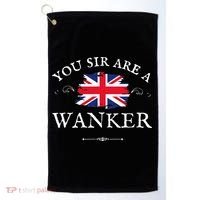 YOU SIR ARE A WANKER FUNNY BRITISH UK GB UNION JACK FLAG Golf Towel thumb 0
