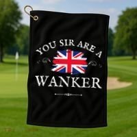 YOU SIR ARE A WANKER FUNNY BRITISH UK GB UNION JACK FLAG Golf Towel thumb 1