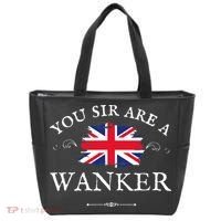 YOU SIR ARE A WANKER FUNNY BRITISH UK GB UNION JACK FLAG Tote Bag thumb 0