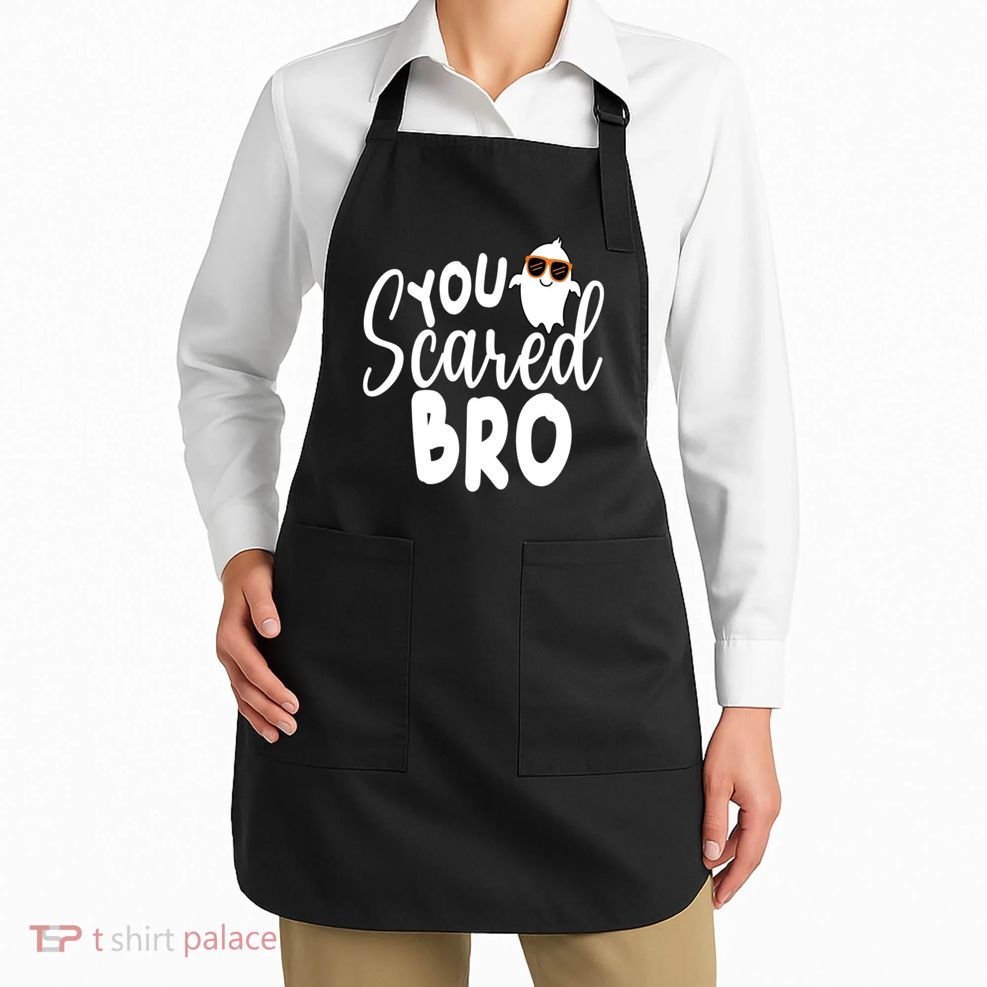 You Scared Bro Funny Halloween Ghost Apron