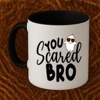 You Scared Bro Funny Halloween Ghost Coffee Mug thumb 2