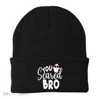 You Scared Bro Funny Halloween Ghost Beanie thumb 0