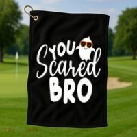 You Scared Bro Funny Halloween Ghost Golf Towel thumb 1