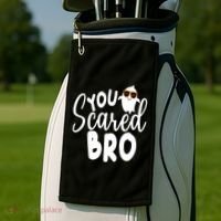 You Scared Bro Funny Halloween Ghost Golf Towel thumb 2