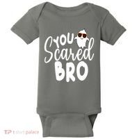You Scared Bro Funny Halloween Ghost Baby Bodysuit thumb 0