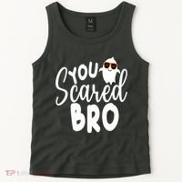 You Scared Bro Funny Halloween Ghost Tank Top thumb 2