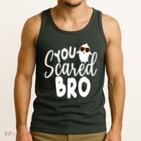 You Scared Bro Funny Halloween Ghost Tank Top thumb 3