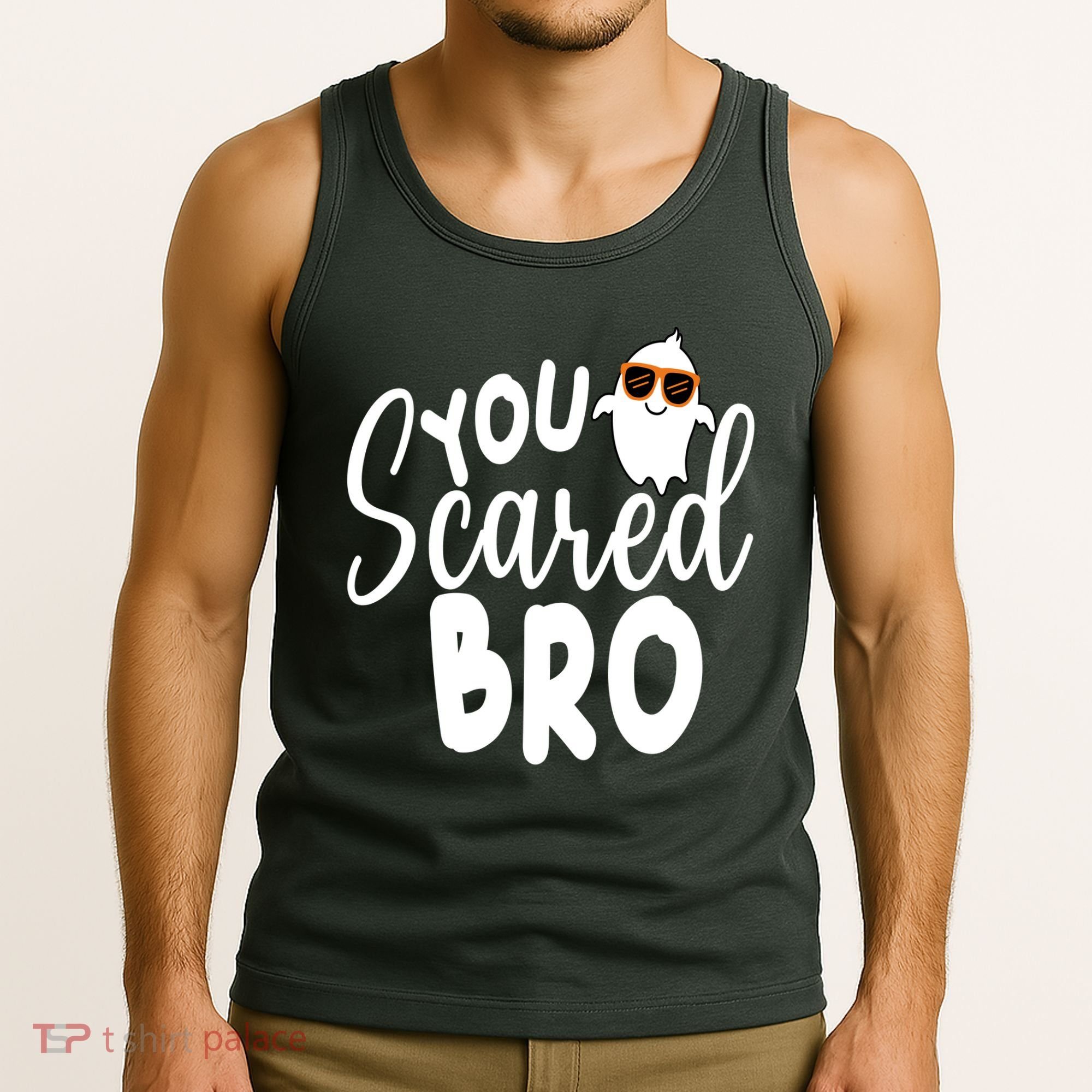 You Scared Bro Funny Halloween Ghost Tank Top