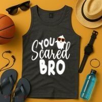 You Scared Bro Funny Halloween Ghost Tank Top thumb 4