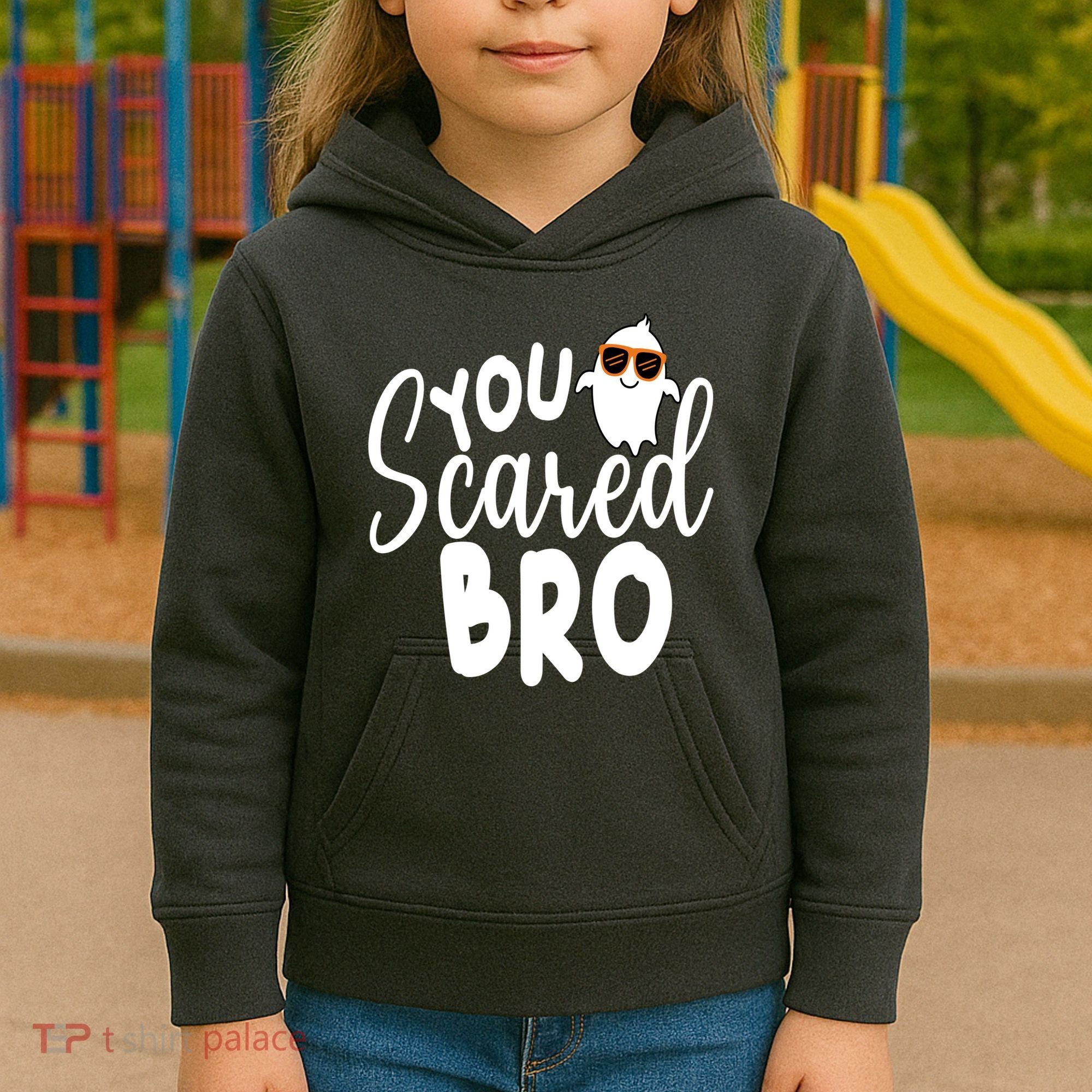You Scared Bro Funny Halloween Ghost Kids Hoodie