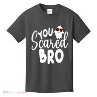 You Scared Bro Funny Halloween Ghost Kids T-Shirt thumb 0