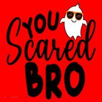 You Scared Bro Funny Halloween Ghost Santa Hat thumb 1