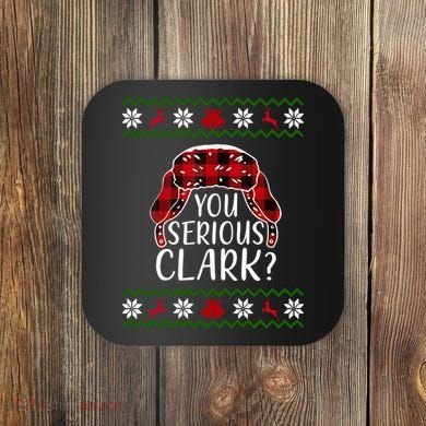 You Serious Cark? Ugly Christmas Sweater Design Coaster