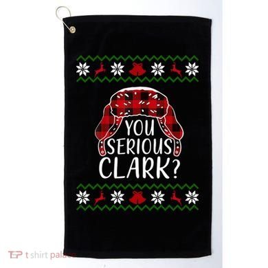 You Serious Cark? Ugly Christmas Sweater Design Golf Towel