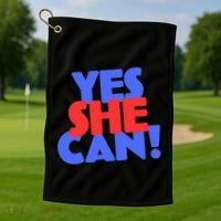 Yes She Can Golf Towel thumb 1