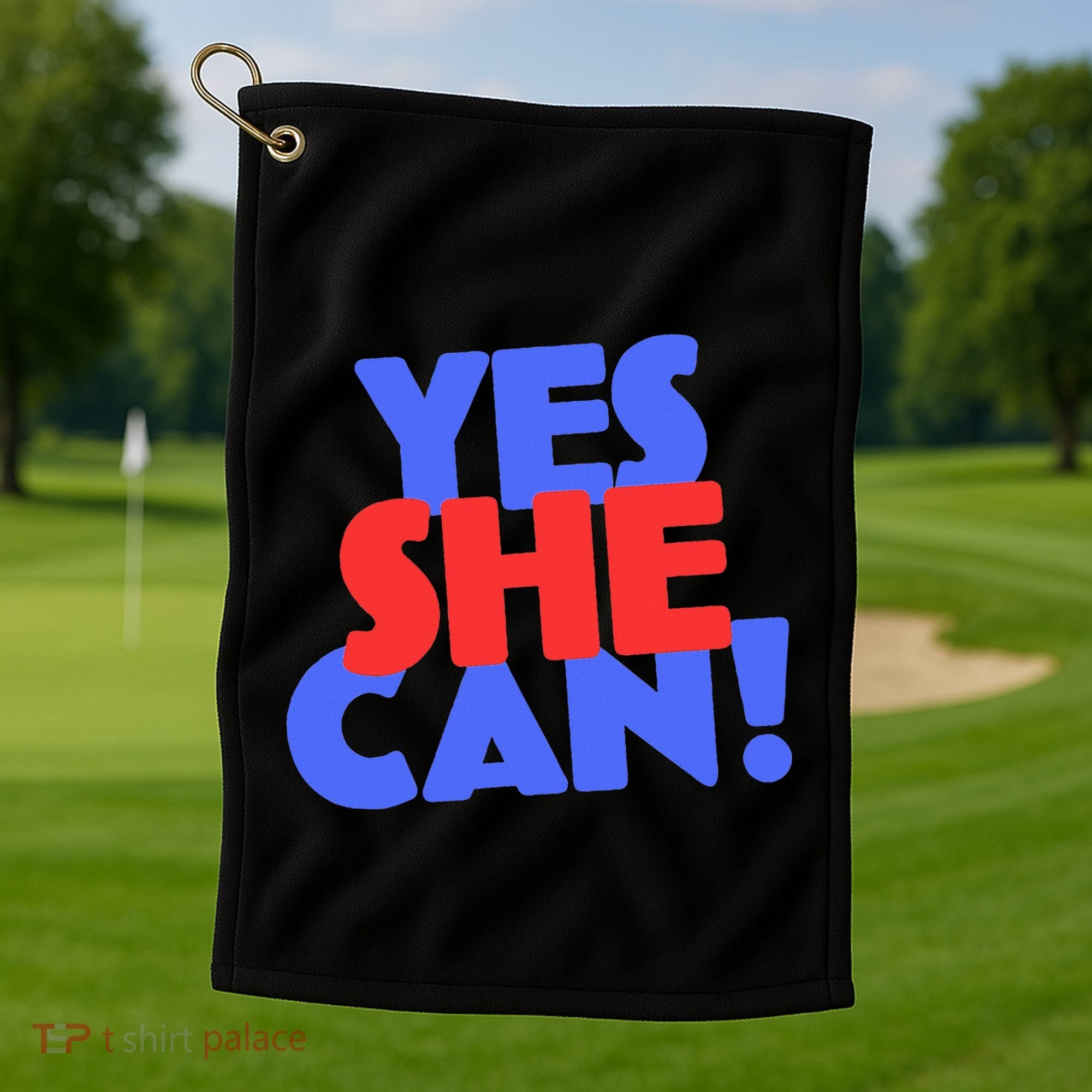 Yes She Can Golf Towel