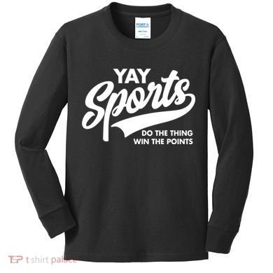 Yay Sports Do The Thing Win The Points Swash White Kids Long Sleeve Shirt