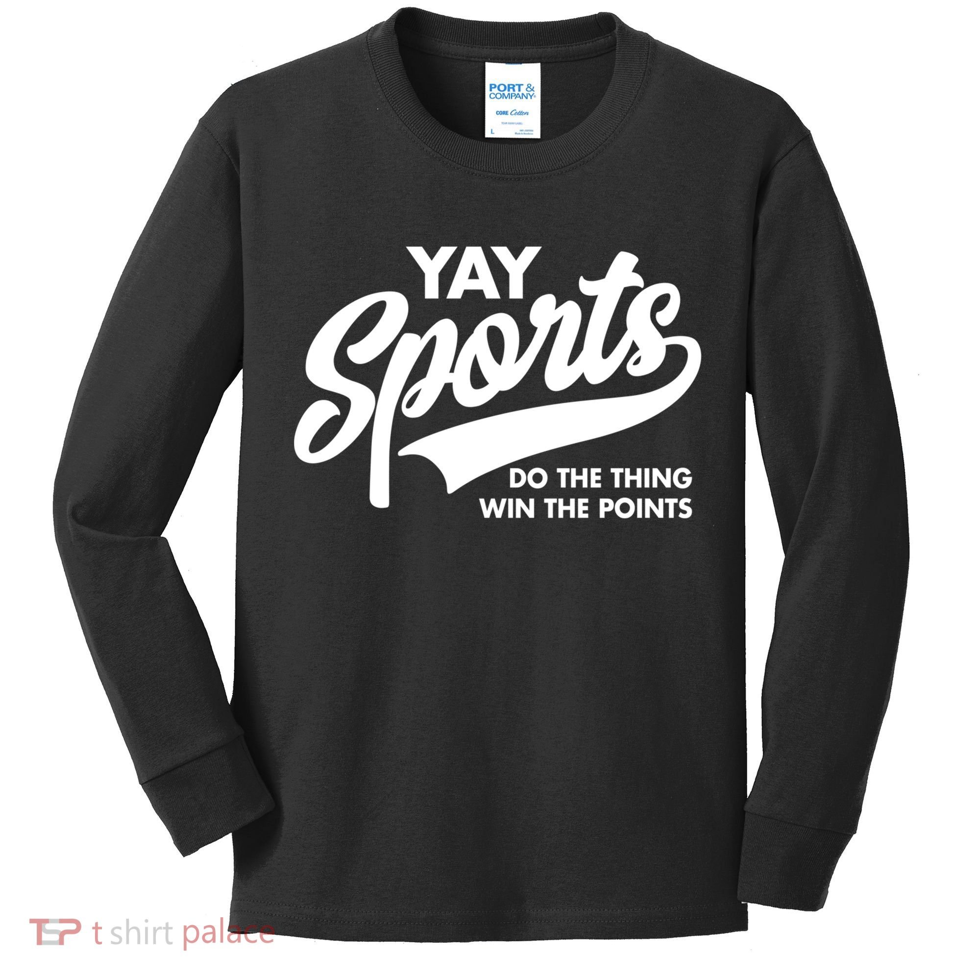 Yay Sports Do The Thing Win The Points Swash White Kids Long Sleeve Shirt