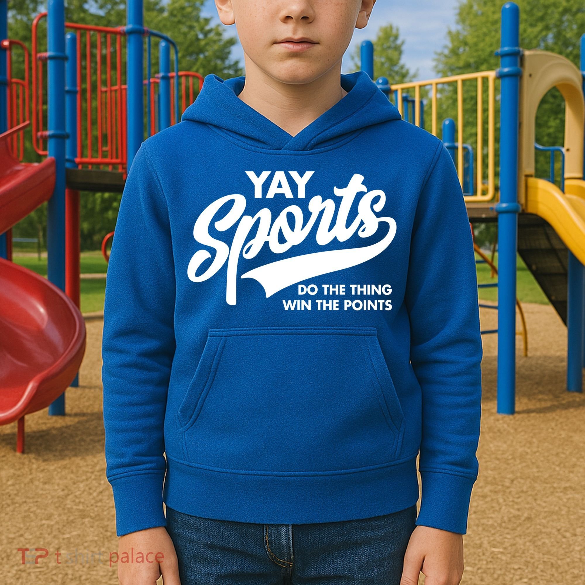 Yay Sports Do The Thing Win The Points Swash White Gift Kids Hoodie