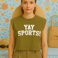 Yay Sports! Funny Sports Gift Garment-Dyed Women's Muscle Tee thumb 4