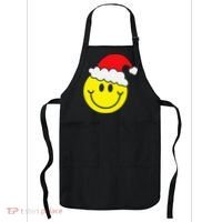 Yellow Smile Face Christmas Santa Hat Smiling Face Apron thumb 0
