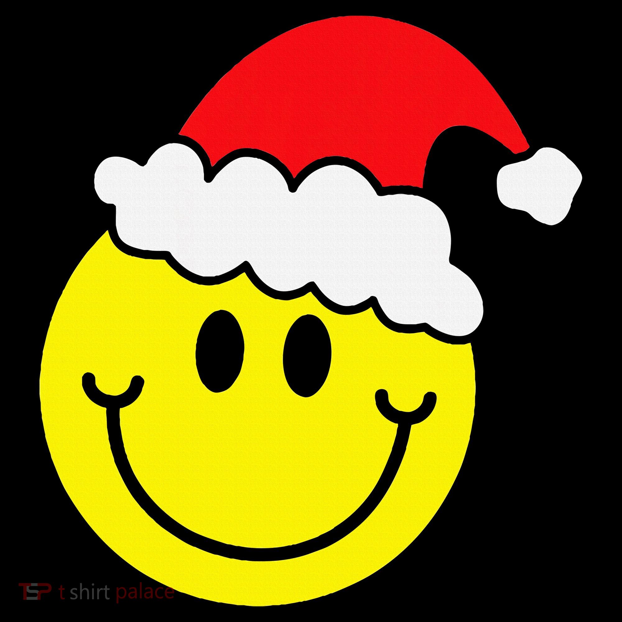 Yellow Smile Face Christmas Santa Hat Smiling Face Women's Hoodie