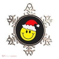 Yellow Smile Face Christmas Santa Hat Smiling Face Ornament thumb 0