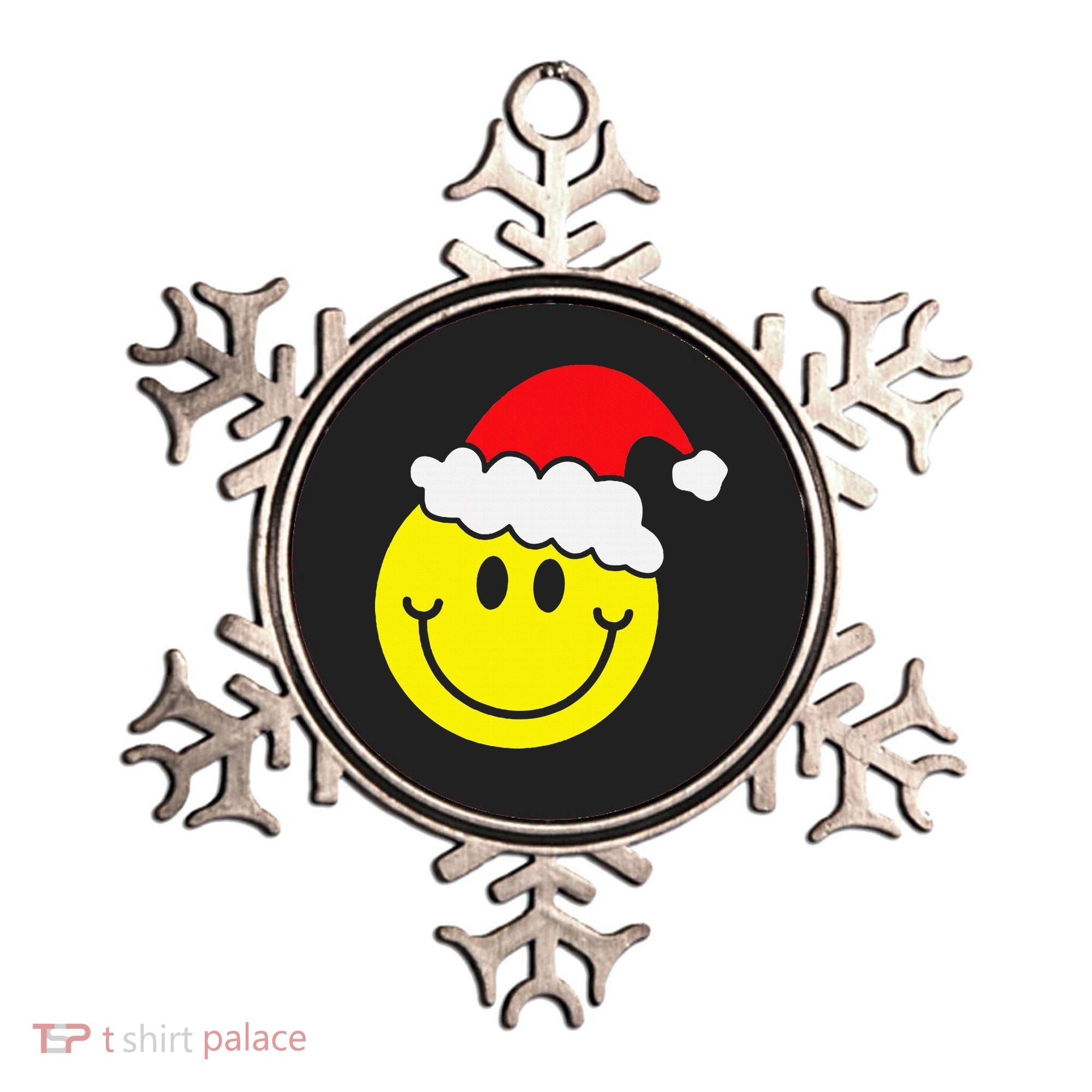 Yellow Smile Face Christmas Santa Hat Smiling Face Ornament
