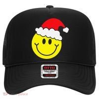 Yellow Smile Face Christmas Santa Hat Smiling Face Hat thumb 0