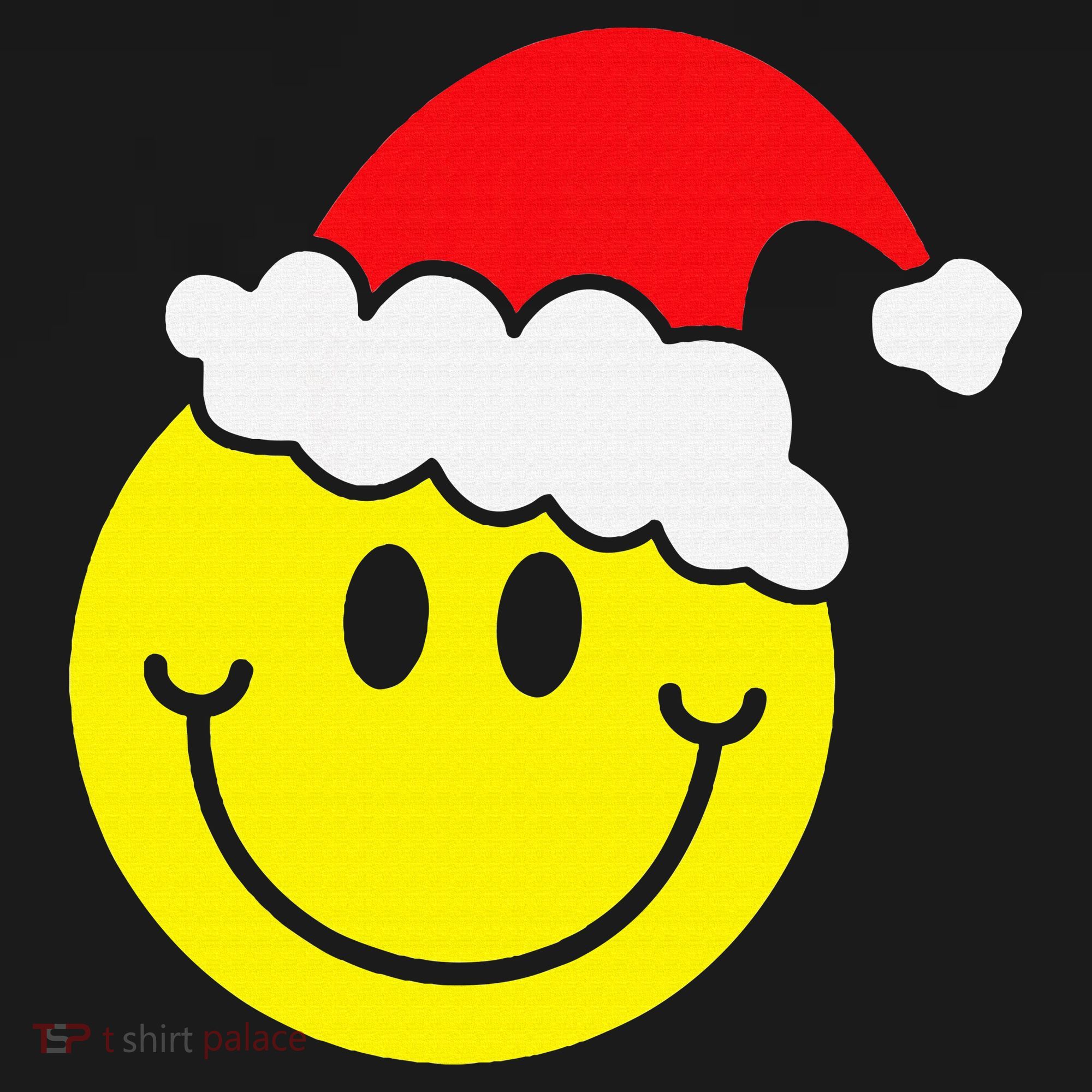 Yellow Smile Face Christmas Santa Hat Smiling Face Toddler Hoodie