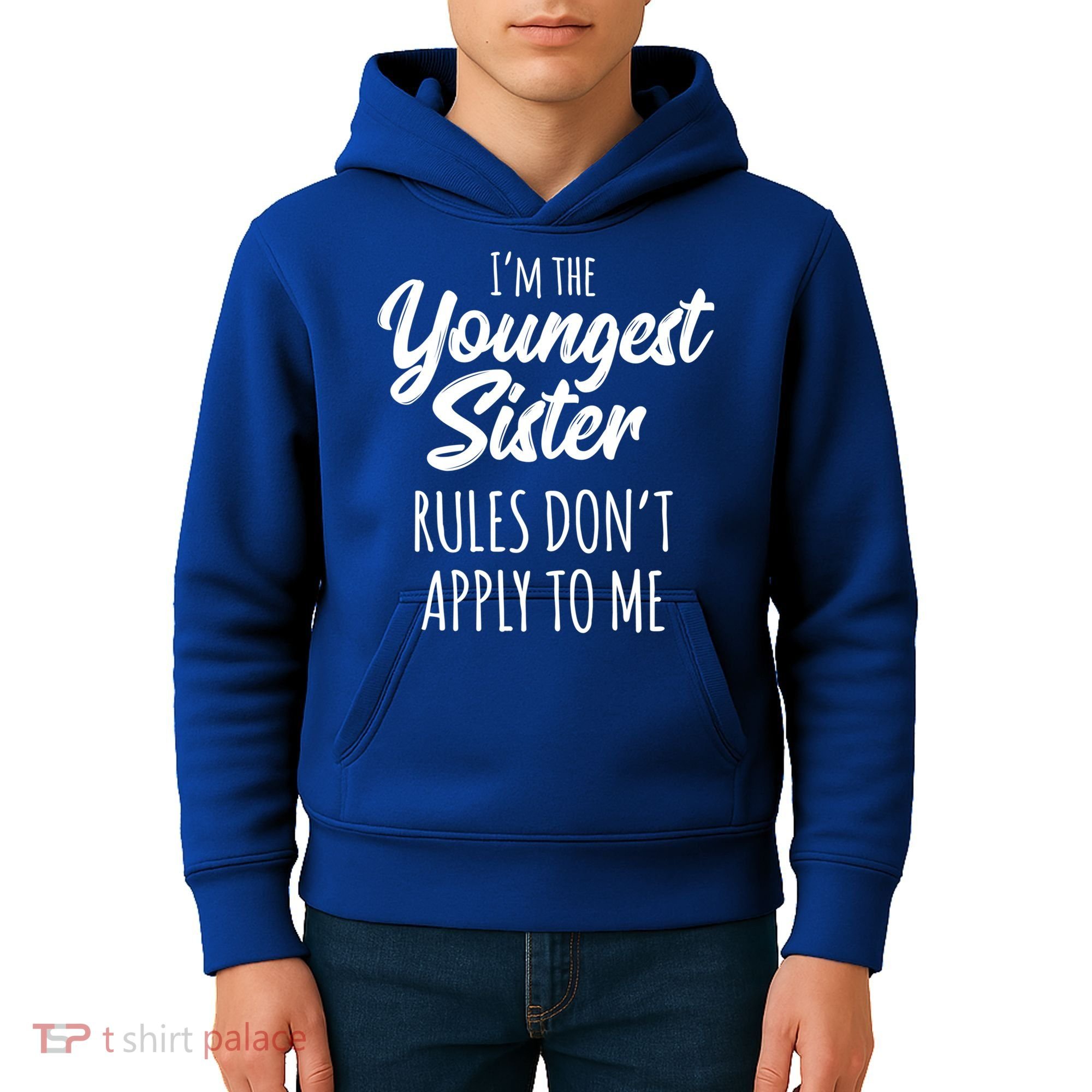 Youngest Sister Gift Rules Don't Apply To Me Funny Sibling Gift Kids Hoodie