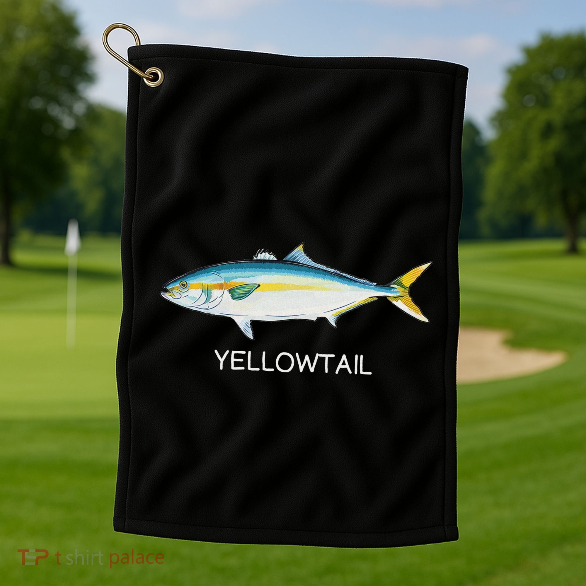 Yellowtail Saltwater Game Fish Golf Towel