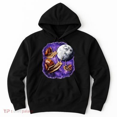 Yearning Snails In Space Moon Hoodie