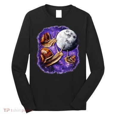 Yearning Snails In Space Moon Long Sleeve Shirt
