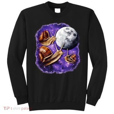 Yearning Snails In Space Moon Sweatshirt