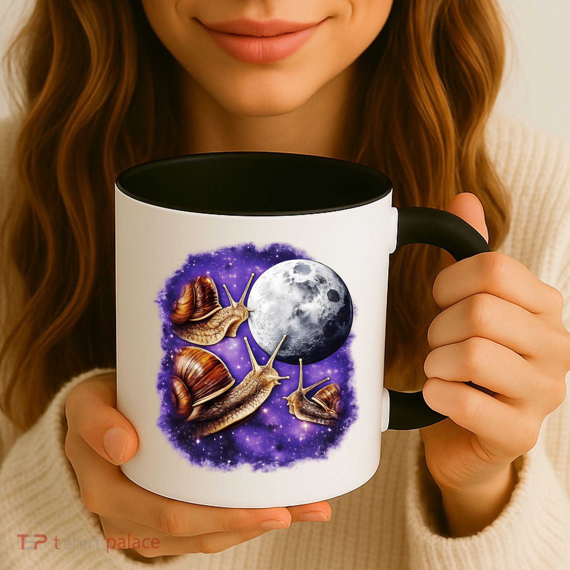 Yearning Snails In Space Moon Coffee Mug