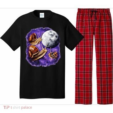 Yearning Snails In Space Moon Pajama Set