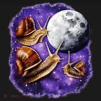 Yearning Snails In Space Moon Women's Hoodie thumb 2