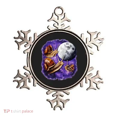 Yearning Snails In Space Moon Ornament