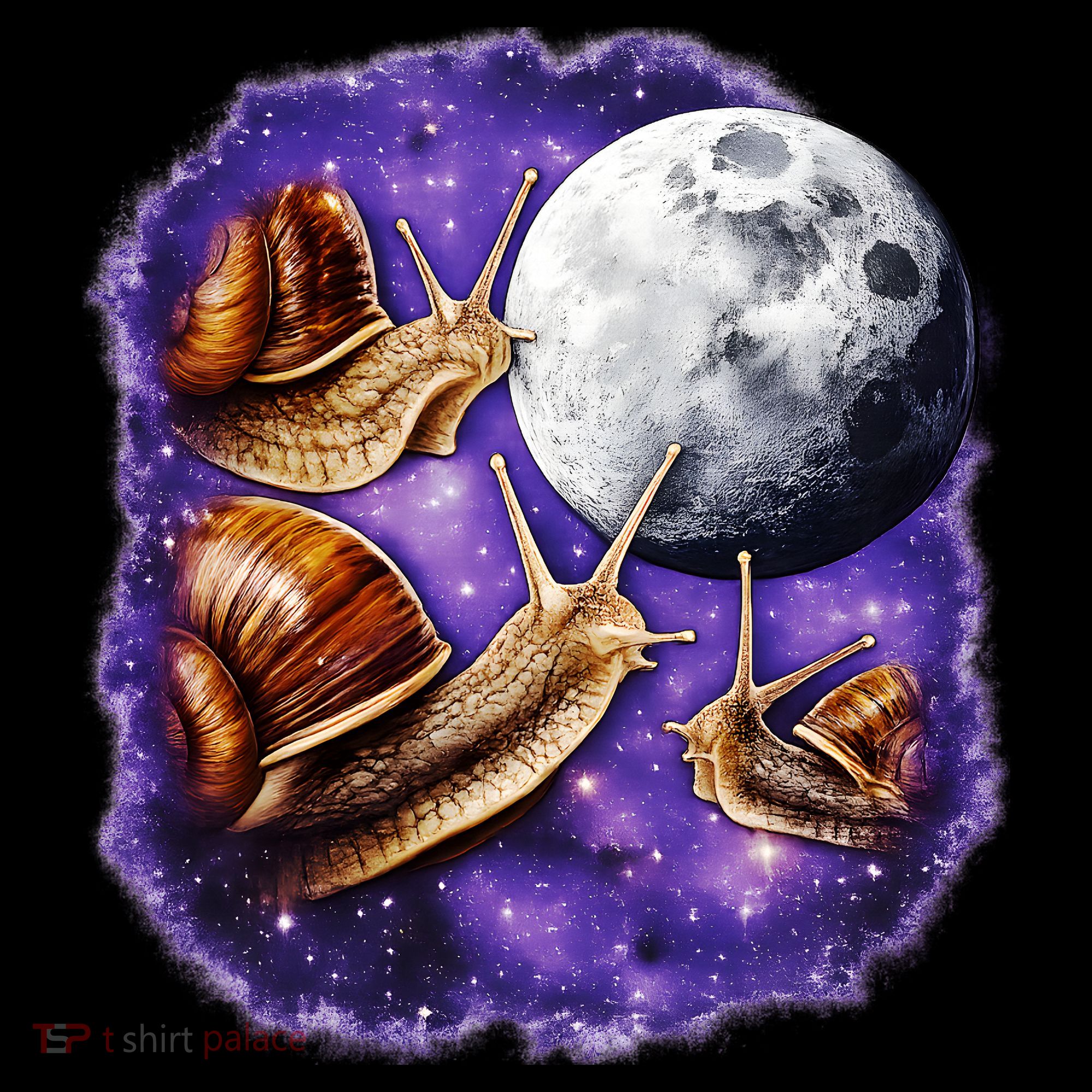 Yearning Snails In Space Moon Baby Bodysuit