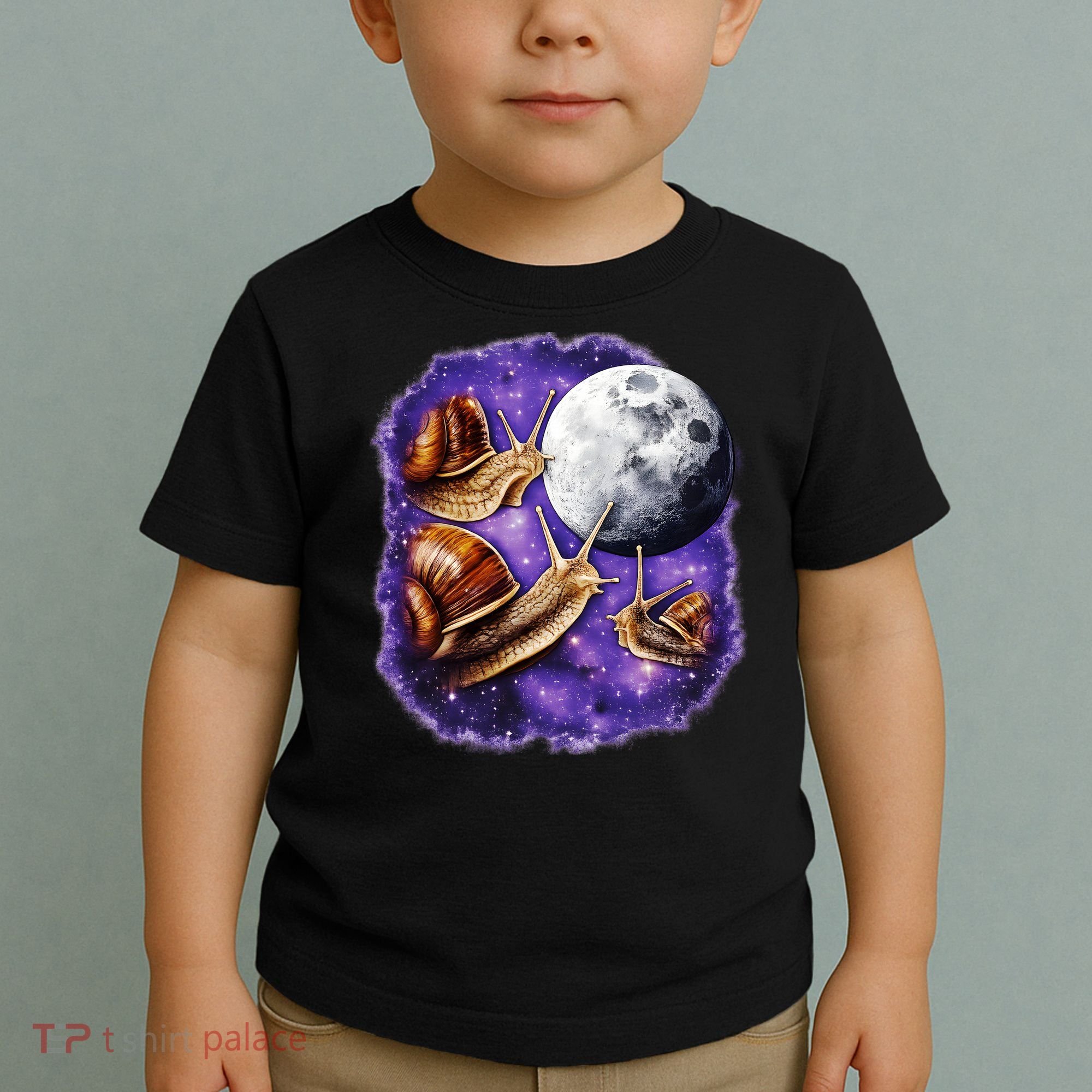 Yearning Snails In Space Moon Toddler T-Shirt