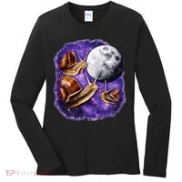Yearning Snails In Space Moon Women's Long Sleeve Shirt thumb 0