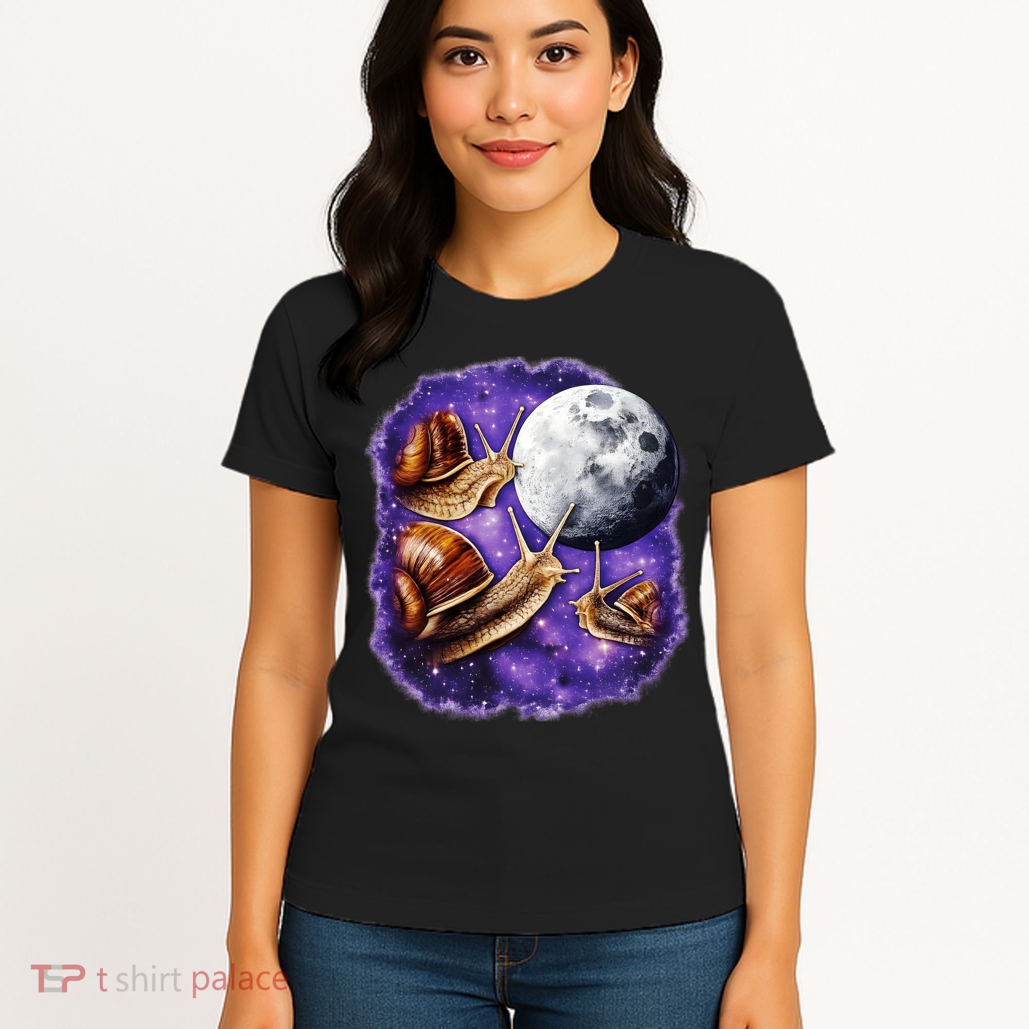 Yearning Snails In Space Moon Women's T-Shirt