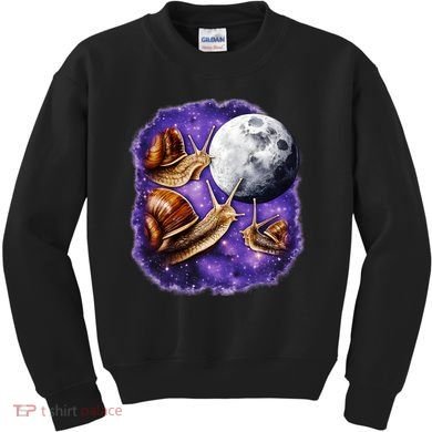 Yearning Snails In Space Moon Kids Sweatshirt