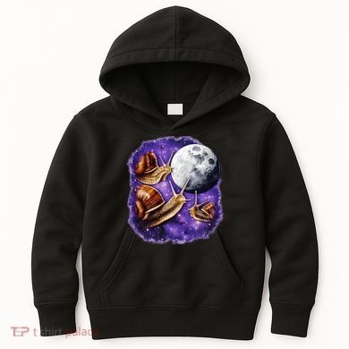 Yearning Snails In Space Moon Kids Hoodie