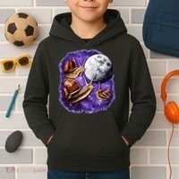 Yearning Snails In Space Moon Kids Hoodie thumb 2